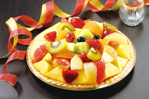 【上池台店】E109 パーティーカットフルーツ　ゴールドプレート