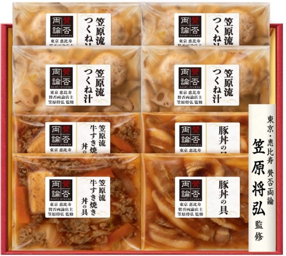 B703 伊藤ハム 賛否両論　笠原将弘監修　２種の丼の具とつくね汁のセット