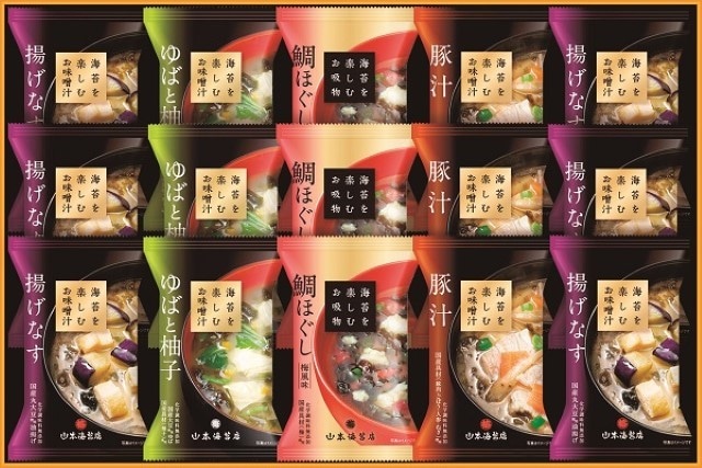 A606 山本海苔店 海苔を楽しむお味噌汁・お吸物15袋詰合せ