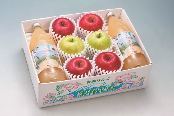B021　青森県産　津軽平野アップルジュースとりんご詰合せ（11月下旬より順次発送）